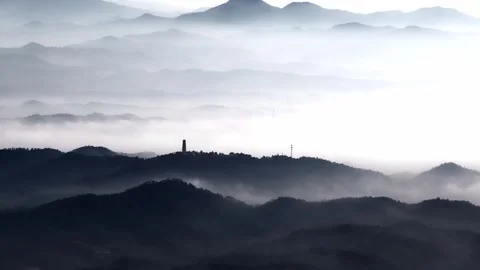 A temple on the mountaintop Stock Footage 326058405