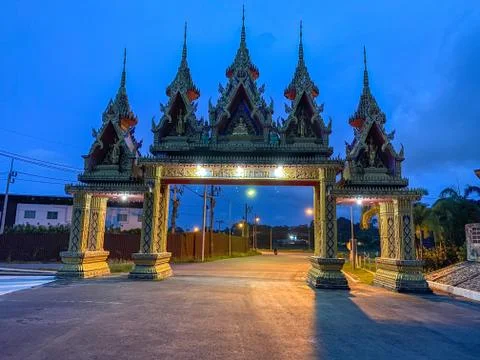 Temple at night Stock Photos