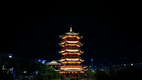 Temple at the Night Foto stock