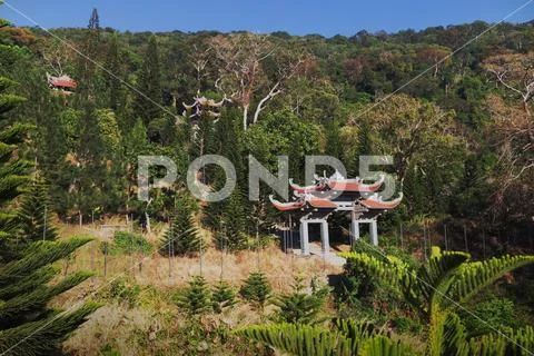 Temple of Nirvana Buddha on Ta Cu mountain Stock Photos