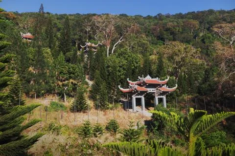 Temple of Nirvana Buddha on Ta Cu mountain Stock Photos