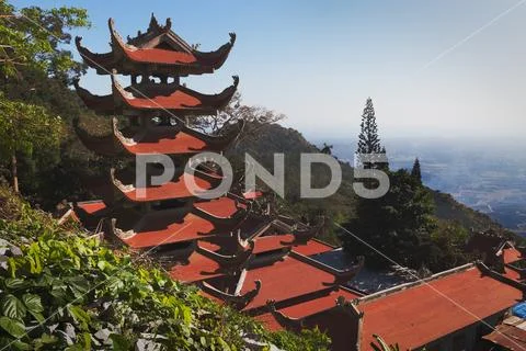 Temple of Nirvana Buddha on Ta Cu mountain Vietnam Stock Photos