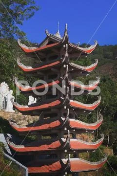 Temple of Nirvana Buddha on Ta Cu mountain Vietnam Stock Photos
