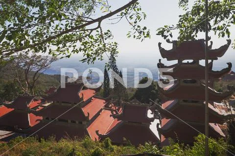 Temple of Nirvana Buddha on Ta Cu mountain Vietnam Stock Photos