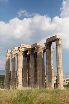 Temple of Olympian Zeus, Athens, Greece, Europe Stock Photos
