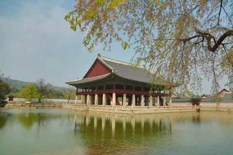 Temple over water Stock Photos