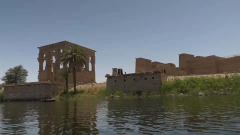 Temple of Philae seen from a boat 스톡 동영상 263597440