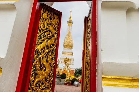 Temple of Phra That Phanom  one of the most important Theravada Buddhist stru Stock Photos