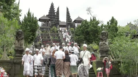 Temple pilgrimage wide Stock Footage 10958077