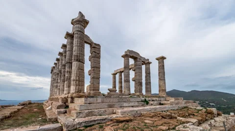 Temple of Poseidon Stock Footage 52124061
