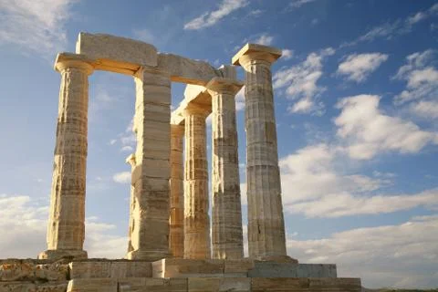 Temple of poseidon Stock Photos