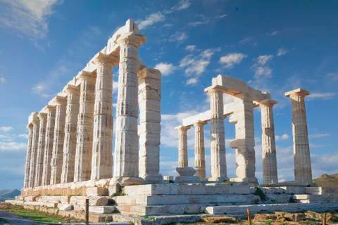 Temple of poseidon Stock Photos