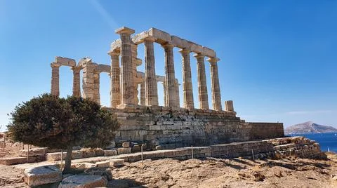 Temple of Poseidon, Sounion Stock Photos