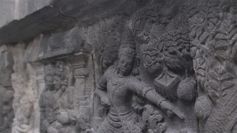 Temple of Prambanan. Relief Stock Footage 71635710