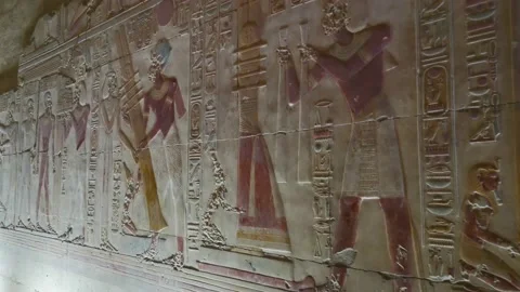 Temple of Ramses II in Abydos, Egypt. House of Ramses Meri-Amon, dedicated to Stock Footage 220792275