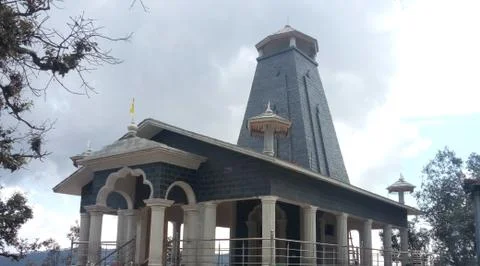 Temple of Rasad devta in top of the hill Stock Photos