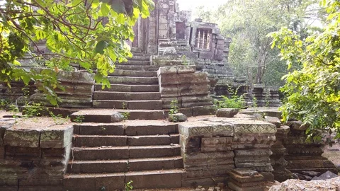 Temple ruins ,Siem reap, Cambodia, Angkor Tom. Stock Footage 106624341