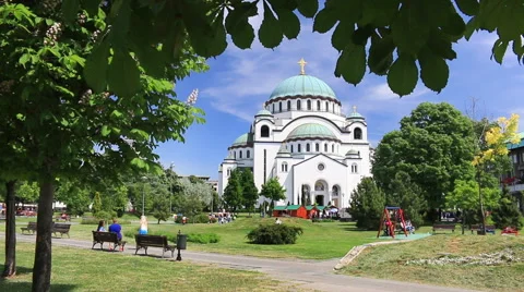 Temple of Saint Sava in Belgrade Stock Footage 49971946