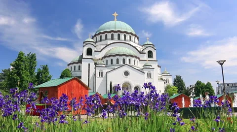 Temple of Saint Sava in Belgrade Stock Footage 49972552