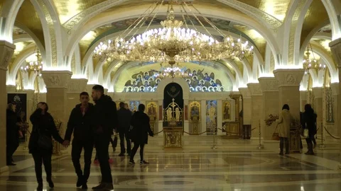 Temple of Saint Sava's crypt Just before Christmas. Stock Footage 122367241