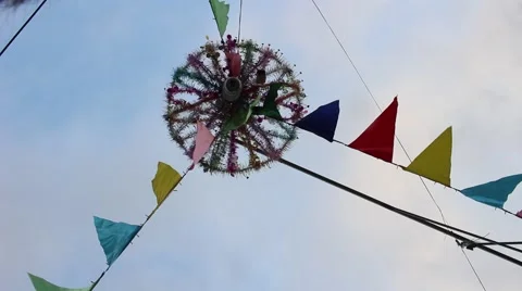 Temple scenery, nature scenes, flag (cảnh chùa Stock Footage 47457050