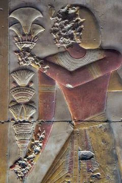 Temple of the Set of the First, Abydos, Egypt. Hieroglyphs, Egyptian art Foto stock