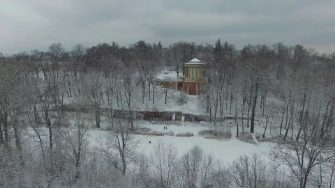 Temple of the Sibyl in winter Stock Footage 85620677