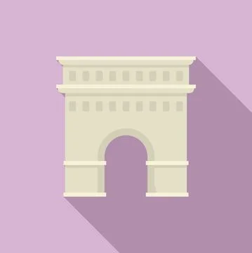 Temple sightseeing icon, flat style 스톡 일러스트