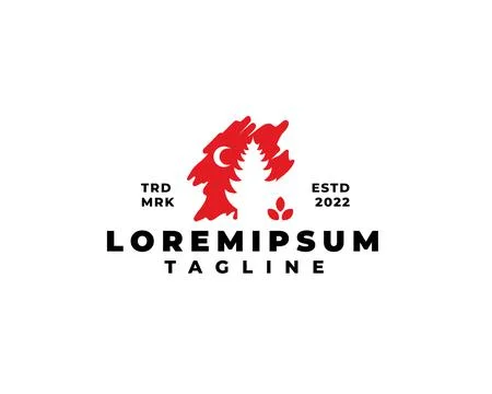 Temple silhouette logo Stock Illustration