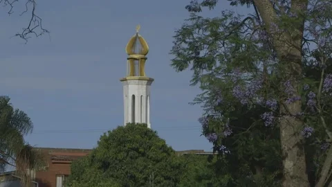 Temple spire and trees Stock Footage 159129850