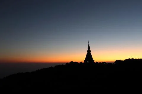 Temple in sunrise Stock Photos