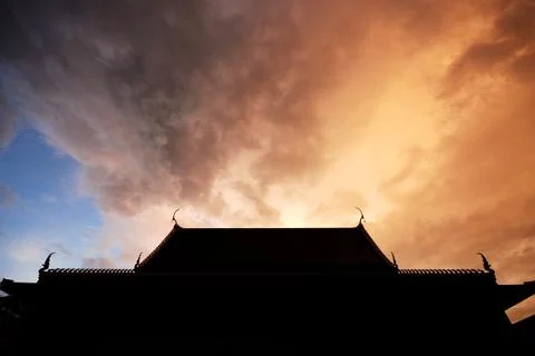 Temple of sunset Stock Photos