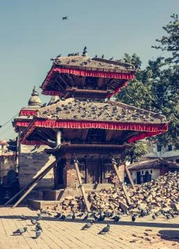 Temple supported by beams. Stock Photos