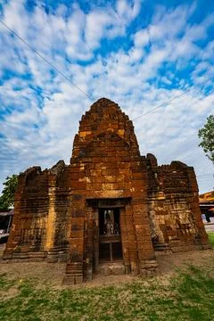 The temple is surrounded by beautiful wavy clouds in the sky. Stock Photos
