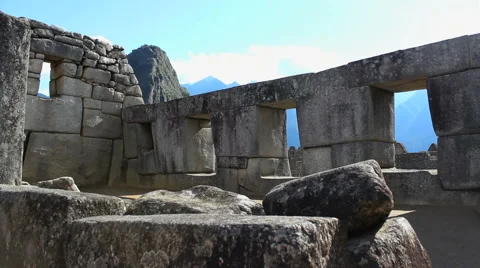 Temple of the Three Windows, Machu Picchu, Peru - UNESCO World Heritage Site Stock Footage 41084847