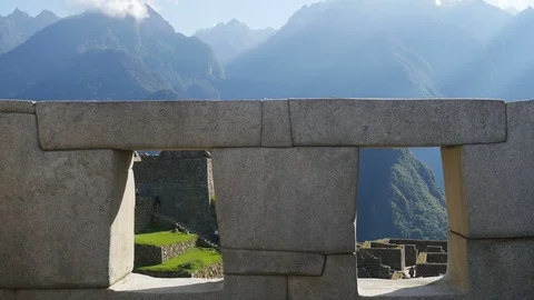 The Temple of the Three Windows in Machu Picchu Ruins Stock Footage 92729663