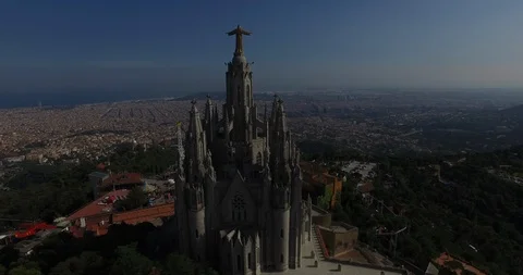 Temple Tibidabo Spain Video stock 115172977