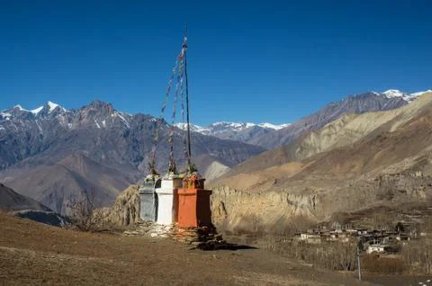 Temple on top of mountain Stock Photos