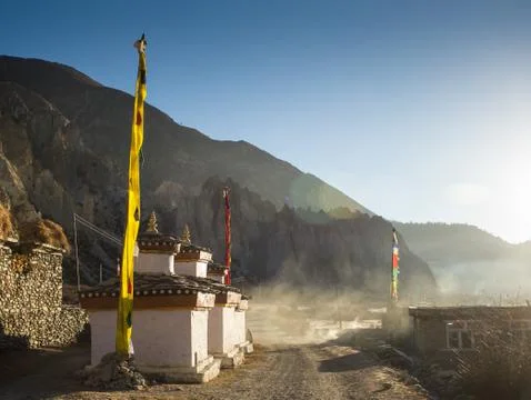 Temple on top of mountain Stock Photos