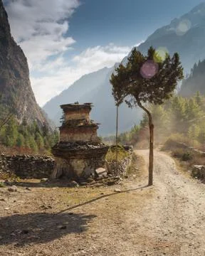 Temple on top of mountain Stock Photos