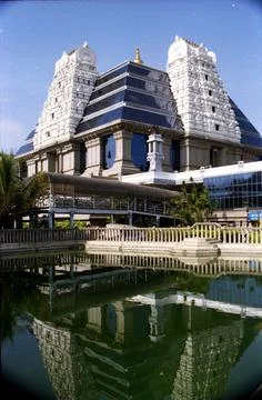 Temple Tower and Its Reflection Stock Photos
