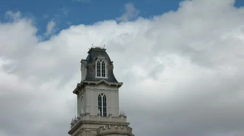 Temple Tower Manti fast clouds P HD 3639 Stock-Footage 532609