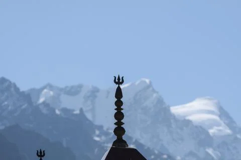 Temple trident  in the Himalayas Foto stock