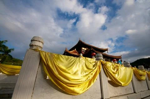 Temple under blue sky Stock Photos
