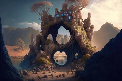 A Temple In The Underground Stock Illustration