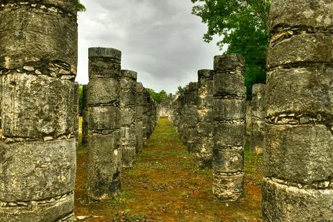 Temple of the Warriors - Chichen Itza Stock Photos