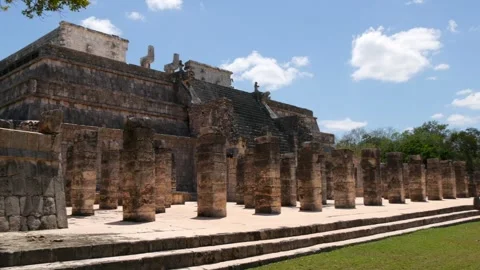 Temple of the Warriors in Chichen Itza, Yucatán State, Mexico Stock Footage 247663874