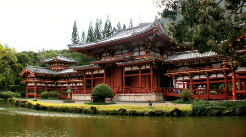 Temple by water Stock Footage 144903