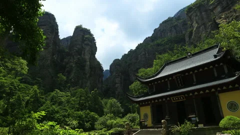 Temple in Yandang mountain time lapse Video stock 168122014