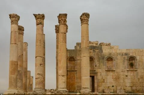 Temple of zeus, jerash Stock Photos